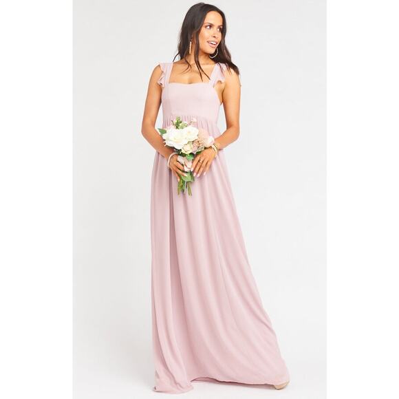 Show Me Your Mumu Bridesmaid Dress in Neutral Mauve Chiffon Small - Picture 1 of 6